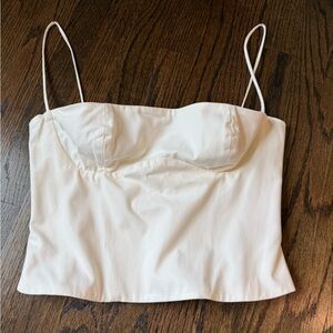 Audette structured cotton twill corset Top